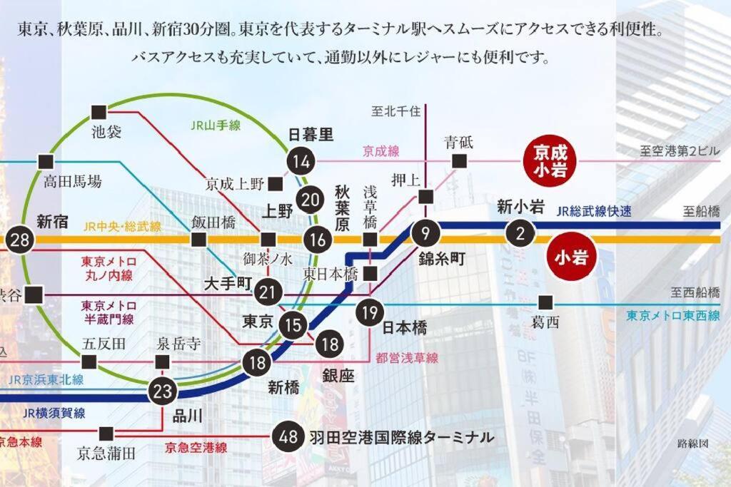 Jinghouse小岩 Direct To Shinjuku/Airport/Close To Station Tokyo prefektur Exteriör bild
